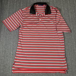 Southern Marsh Polo Shirt Men’s Small Striped Stretch Logo Casual Golfer